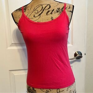 Jockey Y2K red cotton shelf bra camisole cami tank top Summer adjustable straps